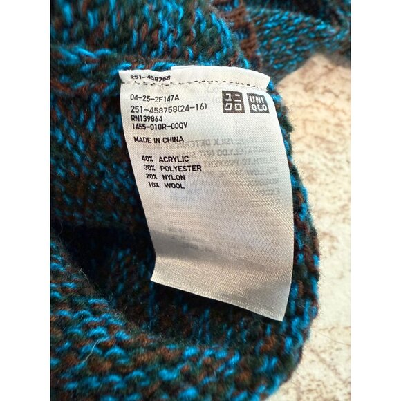 Marni x Uniqlo Mix Color Oversize Knit Wool Blend Full Zip Hoodie Sweater Medium - Picture 5 of 8